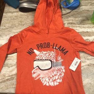 Boys long sleeve shirt with hood